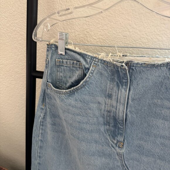 Mango Raw Hem Denim Skirt Size Small - Picture 4 of 7